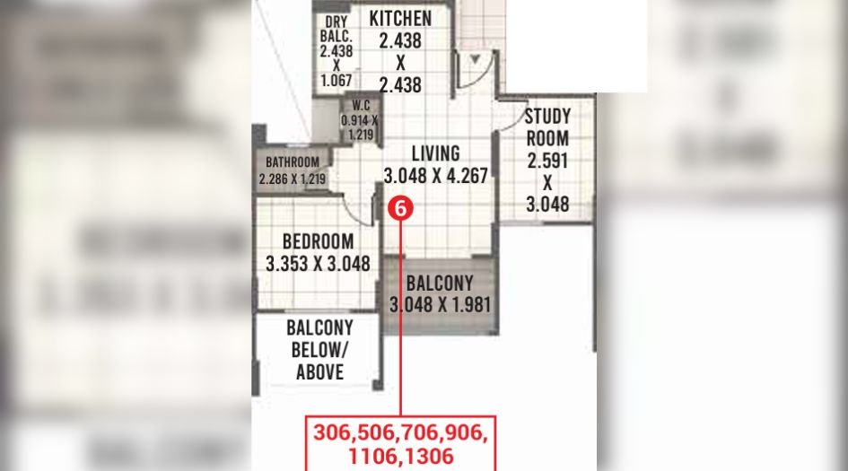 New-Skylight-Floor-Plan-1.5 BHK- 583 Sqft